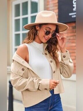 Velvet Heart Cream Corduroy Button-Front Jacket